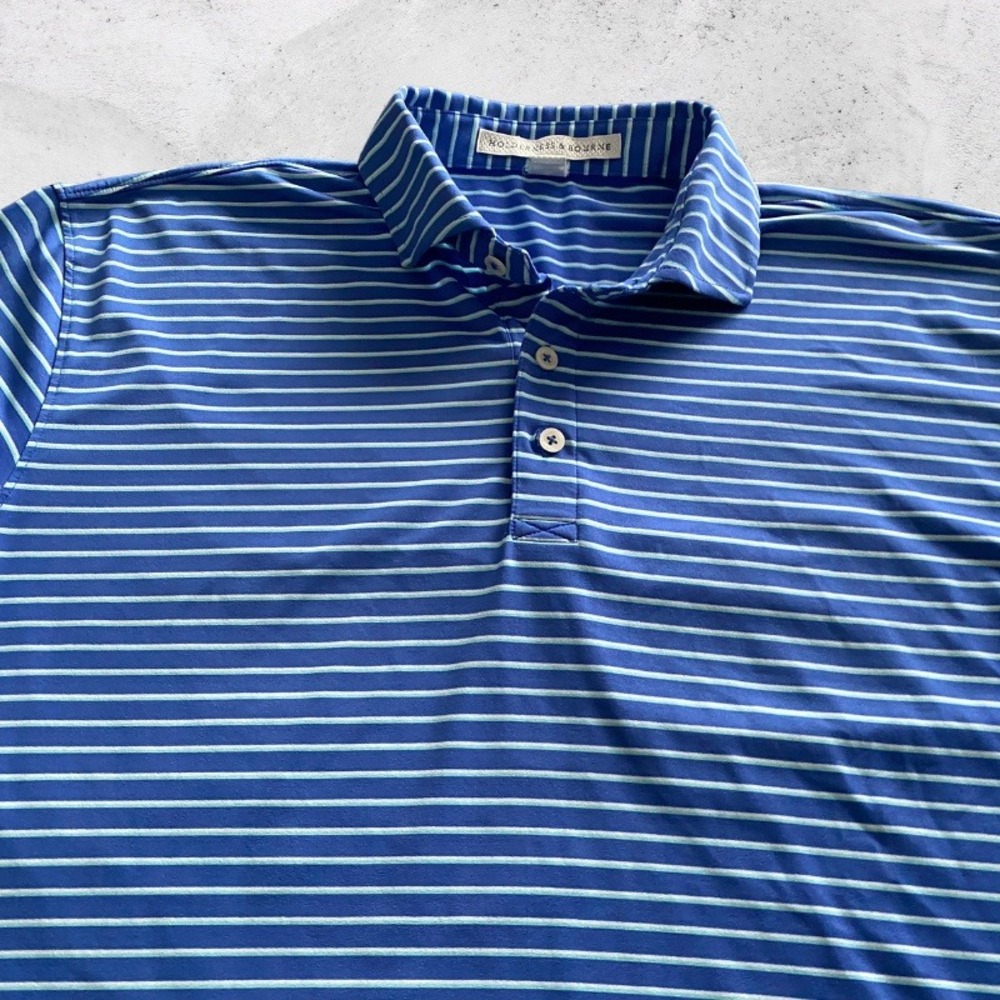 Blue Striped Polo Shirt